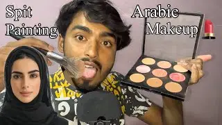 ASMR - Fast & Aggressive Spit Painting Your Sleep Inducing Arabic  Makeup 💄