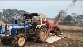Swaraj 744FE 4wd with Suriya Paddy Thresher 