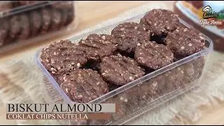Biskut Almond Coklat Chips Nutella Sedap & Rangup | Biskut Raya | Cookies..
