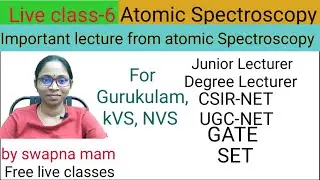 class-6 Atomic Spectroscopy || JL, DL, TS-SET, GATE, CSIR-NET, UGC-NET, NVS, KVS,..... physics exam