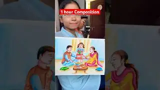1 Hour Composition 🥰Drawing #bfaentrance #rakshabandhan #bhubfa