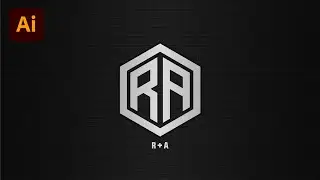 Cara membuat logo monogram inisial R + A style hexagon di adobe illustrator