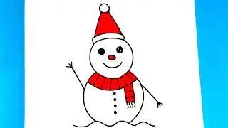 Arts & Crafts / drawing for kids / Snowman drawing/ #رسم_جميل #رسم_للأطفال  / طريقة رسم رجل الثلج ⛄️