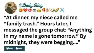 At dinner, my niece called me “family trash.” Hours later, I messaged the group chat: “Anything...