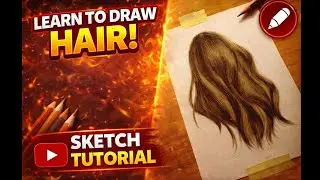 Easy Realistic Hair Sketch for Beginners | Step by Step Drawing Tutorial | Timelapse ✨✏️😍