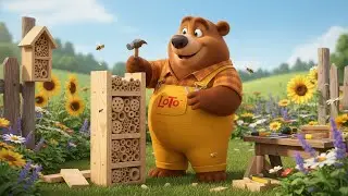 Heartwarming Bear Helps Save Bees by Building a Custom Shelter! | Loto Bear Farm