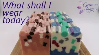 What shall I wear today? &ndash; Cold process soap making tutorial -soap with embeds -SUBTITLED