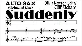 SUDDENLY solo Alto Sax Olivia Newton John  Sheet Music Backing Track Play Along Partitura