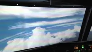 Prepar3D V3.1 180 degree curved projector test flight by Boeing 737