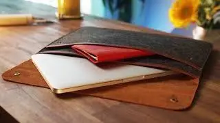 MegaGear Fine Leather and Fleece Sleeve Bag for MacBook Pro, MacBook Air and iPad