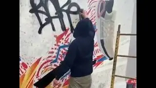 Baker MTA caps adidas mural, NYC 2018
