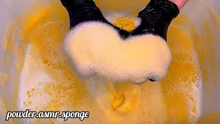 Full YELLOW rinse 💛 squeezing sponges. Asmr