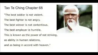 Cooperation not competition, Tao Te Ching Chapter 68.