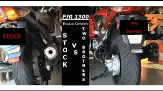Yamaha FJR 1300 Stock Exhaust vs  Two Brothers Black Carbon