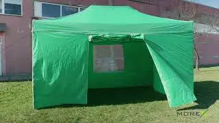 Pop Up Складной тент со стенами 3x4.5 м, Зелёный, X серия, алюминий (шатёр, павильон, навес)