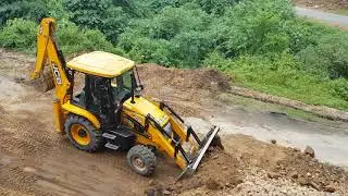 Jcb clearing  road block ##road block## landslide