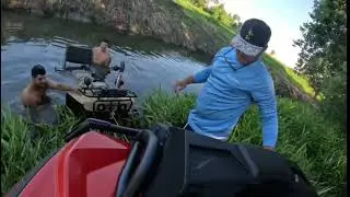 He let the bike sink!