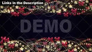 Bow, Ribbon and Stars, Present, Christmas Concept, Animation, Background, Rendering, Loop, 4k