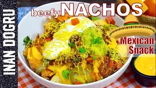 MEXICAN STYLE CHEESY NACHOS WITH PULLED BEEF SHORT RIBS