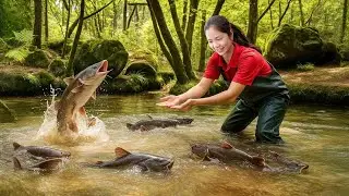 Timalapse -- Harvesting Giant Catfish From Rural River And Daily Farm Life Adventure