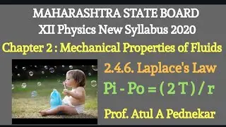 2.4.6  Laplace's Law / Excess pressure inside a liquid drop & bubble : HSC Physics New Syllabus 2020