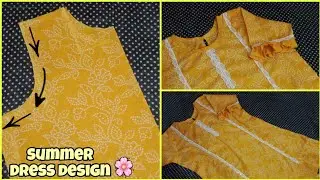 Easy dress design for girls cutting and stitching step by step |summer dress design 2024