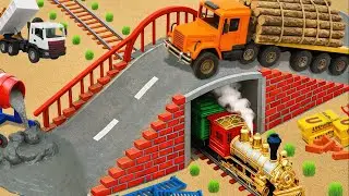 Railway Accident, Diy Mini Truck Builds Bricks & Metal Railing Overhead Bridge@TheBrothersCreator