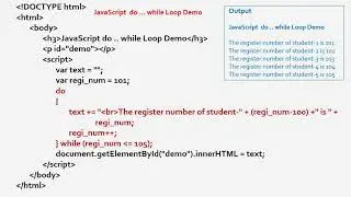 Iterative Statements in JavaScript - CS 368 (KTU)
