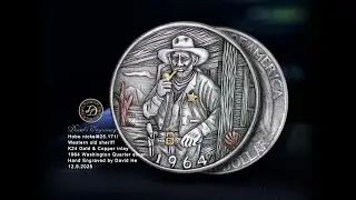 #Original #Hobocoin #25-171/ Western Sheriff/1964  #Washington Quarter /#Davidhe