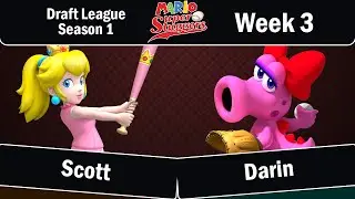 Draft League Week 3 - Scott (Peach) Vs. Darin (Birdo) - Mario Super Sluggers
