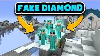 FAKE Diamond Armor CHALLENGE in MEGA! (Minecraft Skywars Trolling)