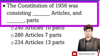 1956 constitution of pakistan | Main points of 1956 constitutions