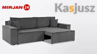 Ecksofa Kasjusz Cord mit Bettkasten und Schlaffunktion