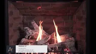 Sereno 37 Flame Video (Weathered Wood Logs & Quebec City Red Panels)