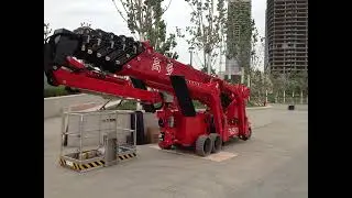 Goman Telescopic Spider Lift R48 doing an atrium work at a bullet train station #spiderlift #mewp