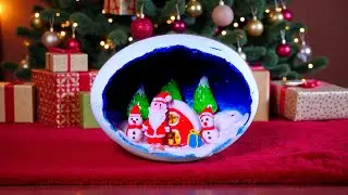 DIY Christmas Decor Ideas:Miniature Clay Craft |Egg Shell Craft Ideas |Best Out Of Waste☃️🌲#cristmas