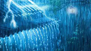 Rain Sounds For Sleeping - 99% Instantly Fall Asleep With Rain And Thunder Sound on Roof At Night