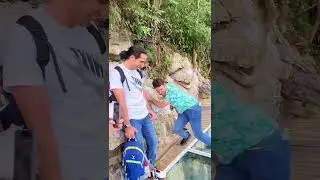 Afraid of glass bridge🤣#afraid #glass #glassbridge #prank #funny #funnyvideos