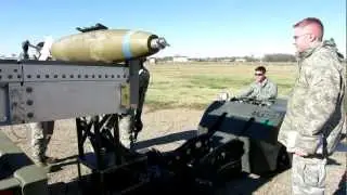 MK-82 Bomb loaded into a B-52 Bomber