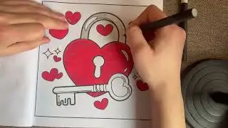 Heart Key Coloring | Calm & Cozy