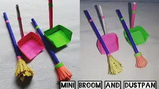 Diy mini paper broom and dustpan || easy paper craft for school || kids craft idea || paper craft