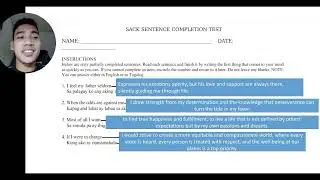 SUGGESTED ANSWERS FOR SACK SENTENCE COMPLETION TEST-2023