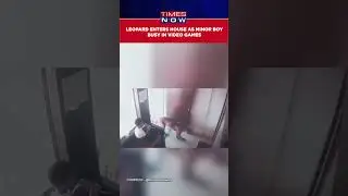 Viral Video Shows Leopard Suddenly Entering House As Minor Boy Busy In Playing Video Games #shorts