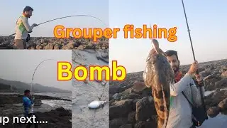 alibag grouper fishing ||अलिबाग समुद्रात खडपा मध्ये लागला गोबेरा मासा||fishing video