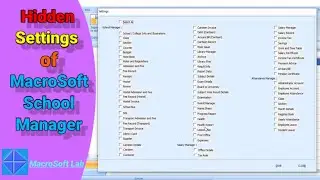 Hidden Settings of MacroSoft School Manager | School Management | College Management Software | ERP