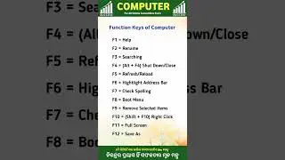 Computer Function Keys Full Guide | F1 to F12 Keys Use in Computer | Function Keys Explained#shorts