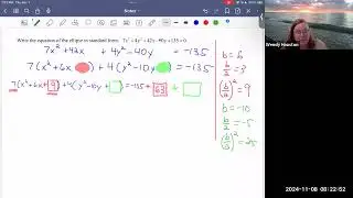 Complete the square to put the equation of an ellipse in standard form
