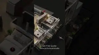 3D Floor Plan Rendering Services of 3BHK Apartment Flat 🏢 #shorts #3drenderings