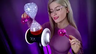 ASMR relaxing water sounds ✨ Ice globes, tapping, echo effect, binaural 3dio triggers, no talking