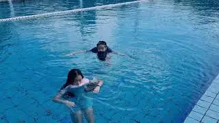 Just them swimming on a Sunday morning.